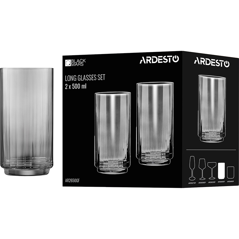 Набір склянок ARDESTO Black Mars Alcor 500мл 2шт (AR2650GF) Призначення коктейль