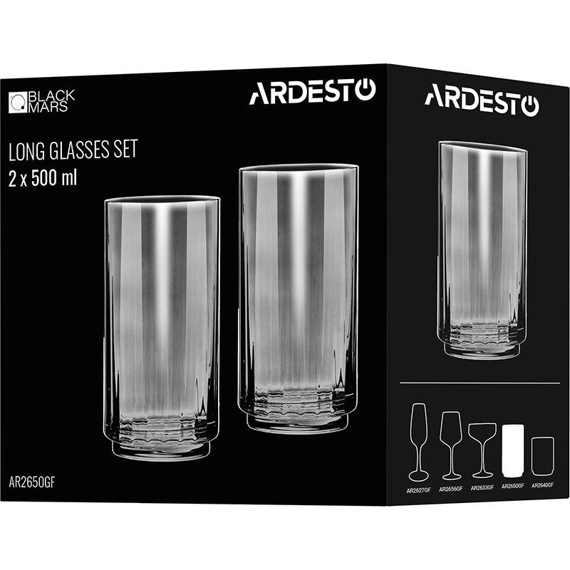 Набір склянок ARDESTO Black Mars Alcor 500мл 2шт (AR2650GF) Призначення вода