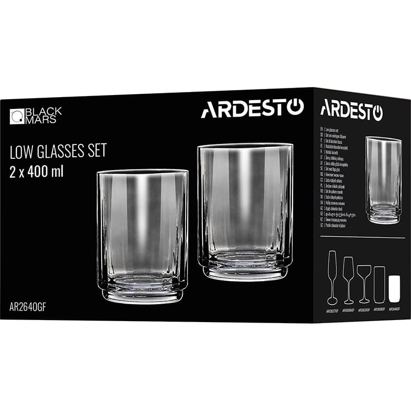 Набір склянок ARDESTO Black Mars Alcor 400мл 2шт (AR2640GF) Призначення вода