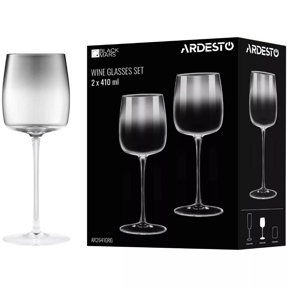 Набор бокалов для вина ARDESTO Black Mars Mira 410мл 2шт Gray (AR2641GRG) Предназначение белое вино