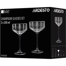 Набір келихів для шампанського ARDESTO Black Mars Alcor 330мл 2шт Gray (AR2633GF)