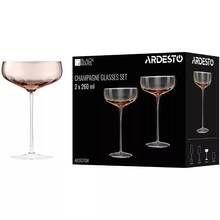 Набор бокалов для шампанского ARDESTO Black Mars Altair 260мл 2шт Gold (AR2627GW)