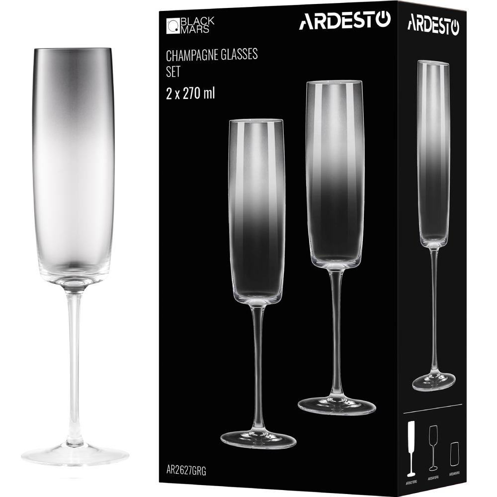 Набір келихів ARDESTO Black Mars Mira 270 мл 2 шт (AR2627GRG) Призначення шампанське