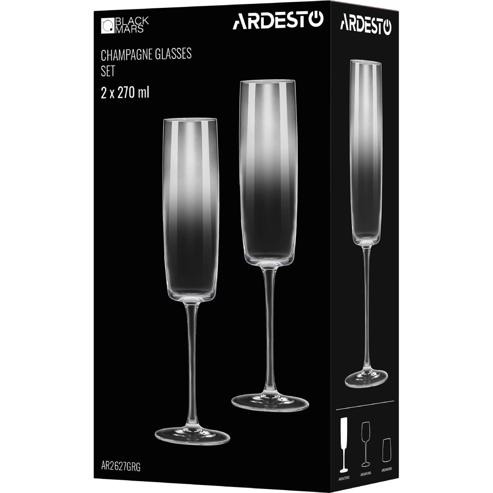 Набір келихів ARDESTO Black Mars Mira 270 мл 2 шт (AR2627GRG) Об'єм 270