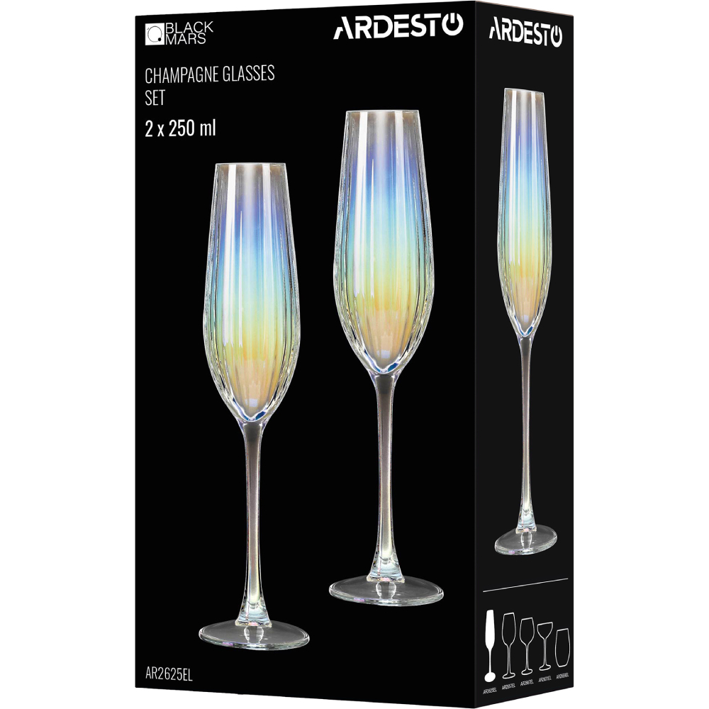 Набор бокалов ARDESTO Black Mars Zenith 250 мл 2 шт (AR2625EL) Объем 250