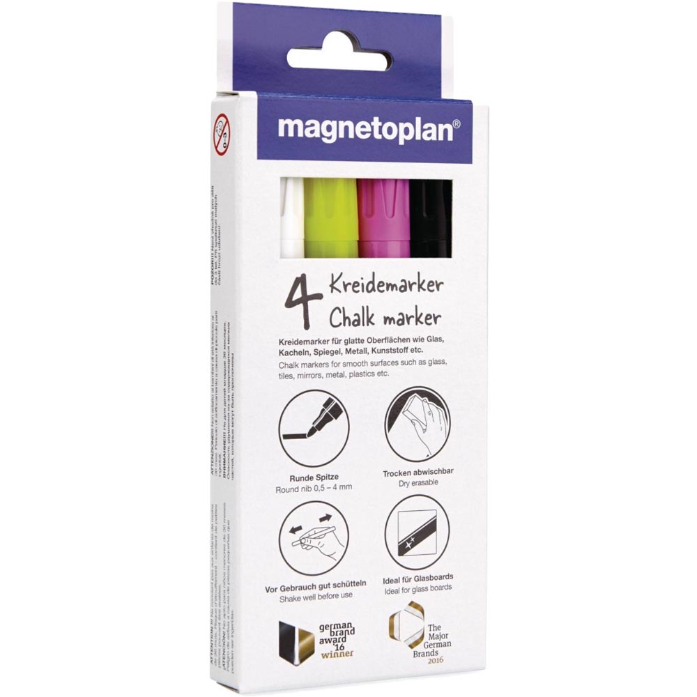 Маркеры меловые Magnetoplan Chalk Marker Assorted Set (12308) Игры для развития и творчества письменные принадлежности