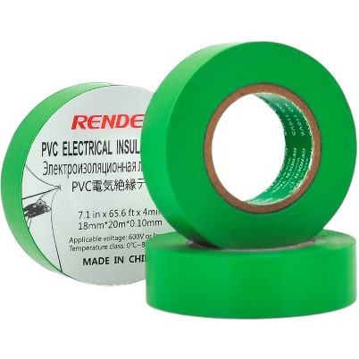 Изолента RENDER 18x0,10 мм 20 м 10 шт Green