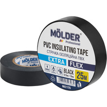 Изолента MOLDER ПВХ 0.13x19 мм 25 м Черная (MA21725)