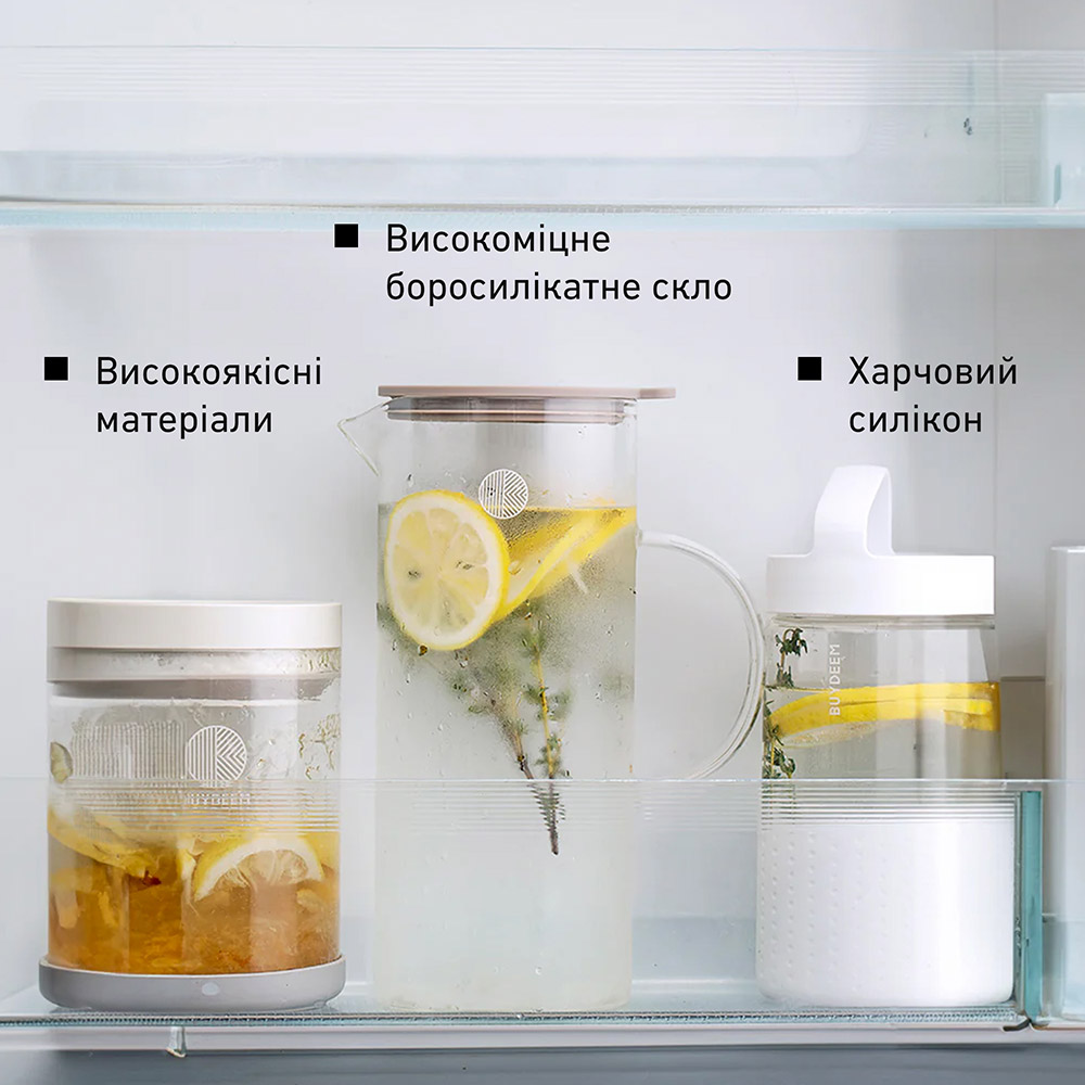 Кувшин BUYDEEM с силиконовой крышкой 1200 мл (CD2003/A1) Объем 1.2