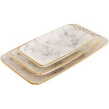 Набір страв ALBA CERAMIC Marble прямокутний 3 шт Gray (769-027)