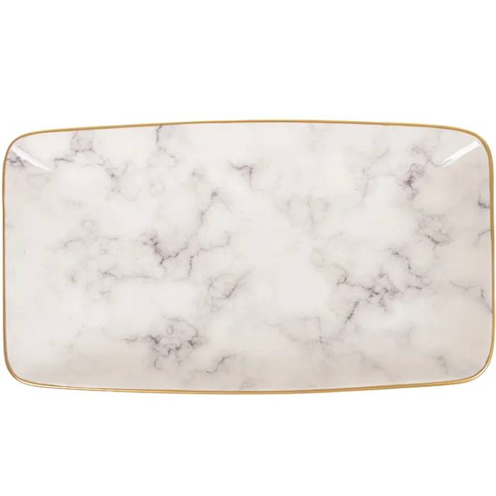 Набір страв ALBA CERAMIC Marble прямокутний 3 шт Gray (769-027) Тип столовий