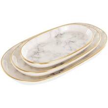 Набір страв ALBA CERAMIC Marble овальний 3 шт Gray (769-028)
