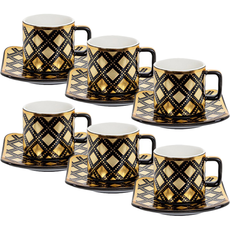 сервіз Lefard 12 предметів 120 мл Black Gold (926-018)