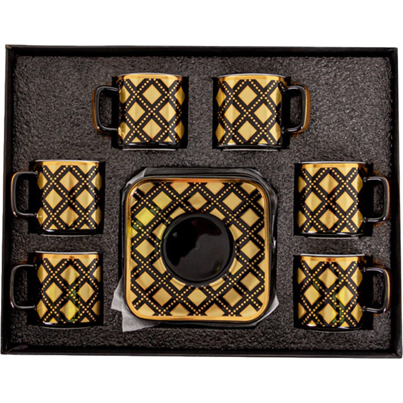 сервіз Lefard 12 предметів 120 мл Black Gold (926-018) Комплектація чашка