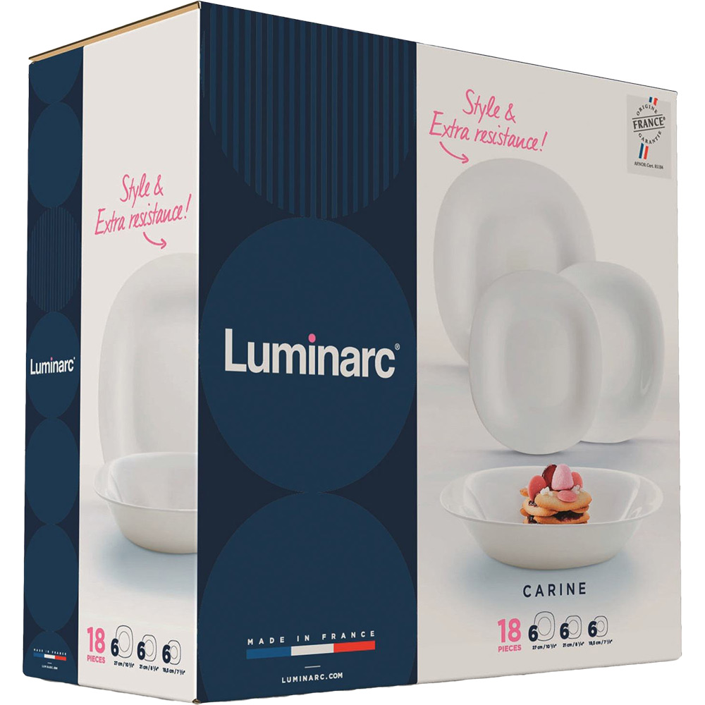 Сервіз LUMINARC Carine White 18 пр (N2184) Кількість персон 6