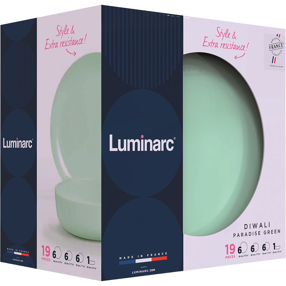 Сервиз LUMINARC Diwali Paradise Green 19 пр (V6218) Количество персон 6