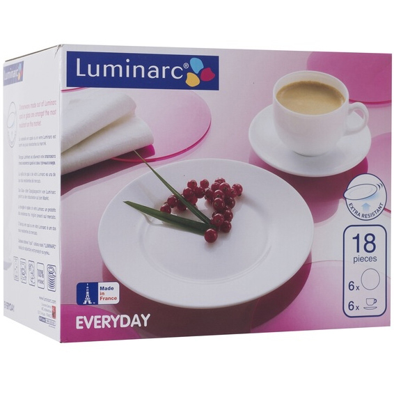 Сервіз LUMINARC EVERYDAY 18 пр. (G0596) Комплектація блюдце