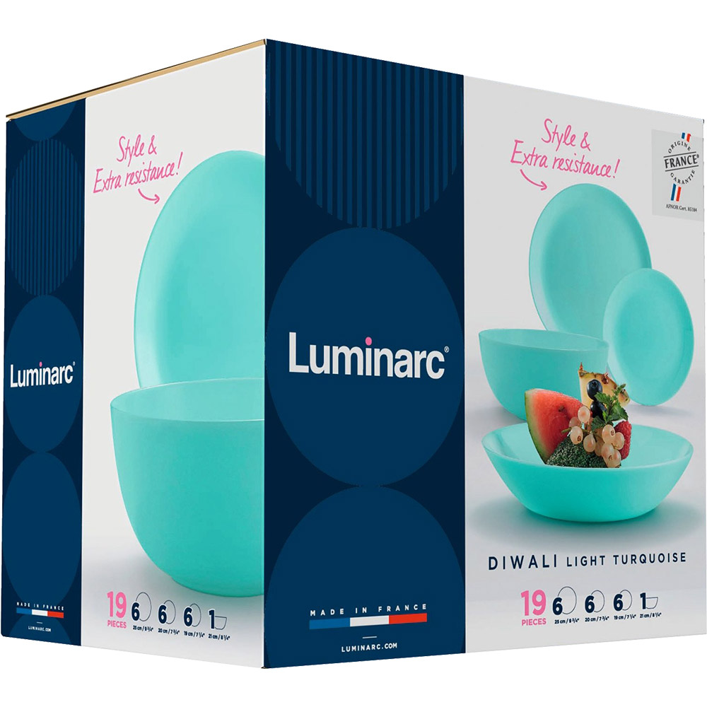 Сервиз LUMINARC DIWALI LIGHT TURQUOISE 19 пр. (P2947) Тип столовый