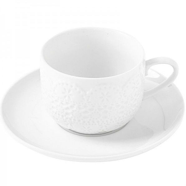 

Сервиз KRAUFF Lacy (21-252-012), Чашка 250мл з блюдцем Lacy біла.21-252-012