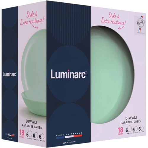 Внешний вид Сервиз Luminarc Diwali Paradise Green 18 предметов (V6215)