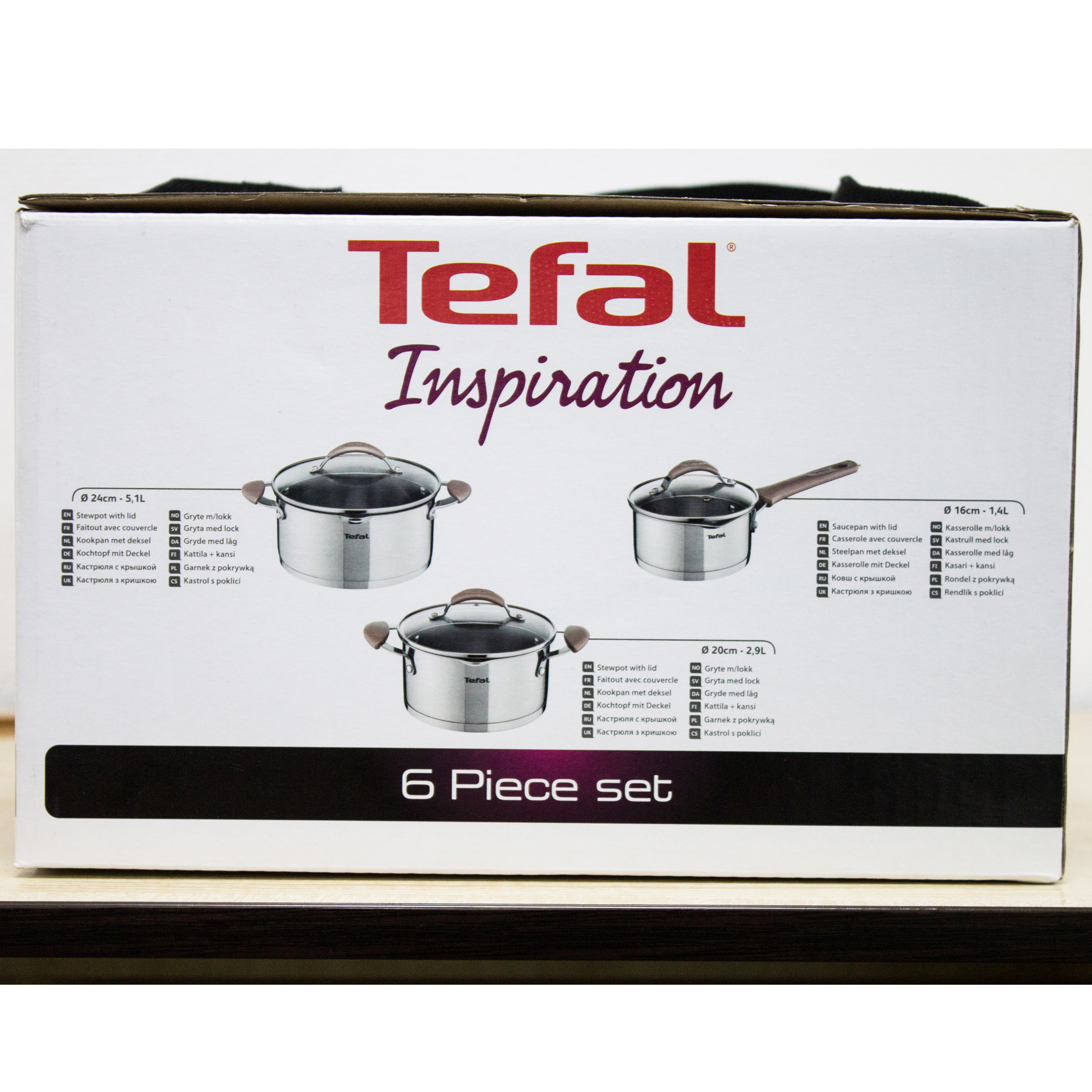 Фото Набор кастрюль TEFAL E831S614 Inspiration 1.5+2.9+5.1 л