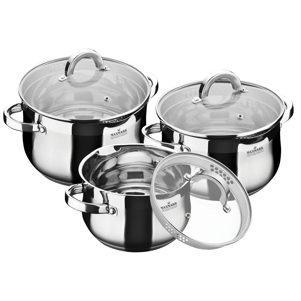 

Набор кастрюль MAXMARK MK-BL6506B 3+4+5 л, MK-BL6506B