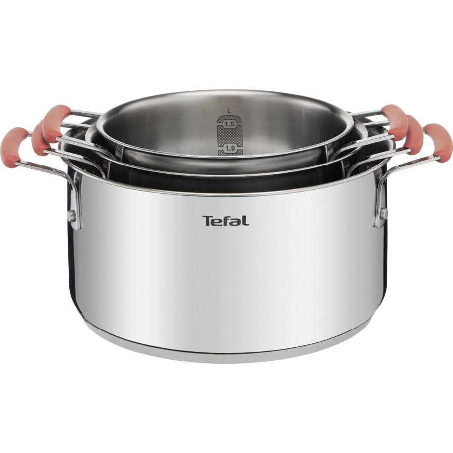 Набір каструль TEFAL OPTISPACE 4+2.9+2 л (G720S674) Кількість каструль 3