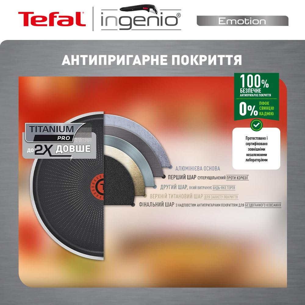 Фото Набір посуду TEFAL Emotion Ingenio 10 пр (L925SA14 )