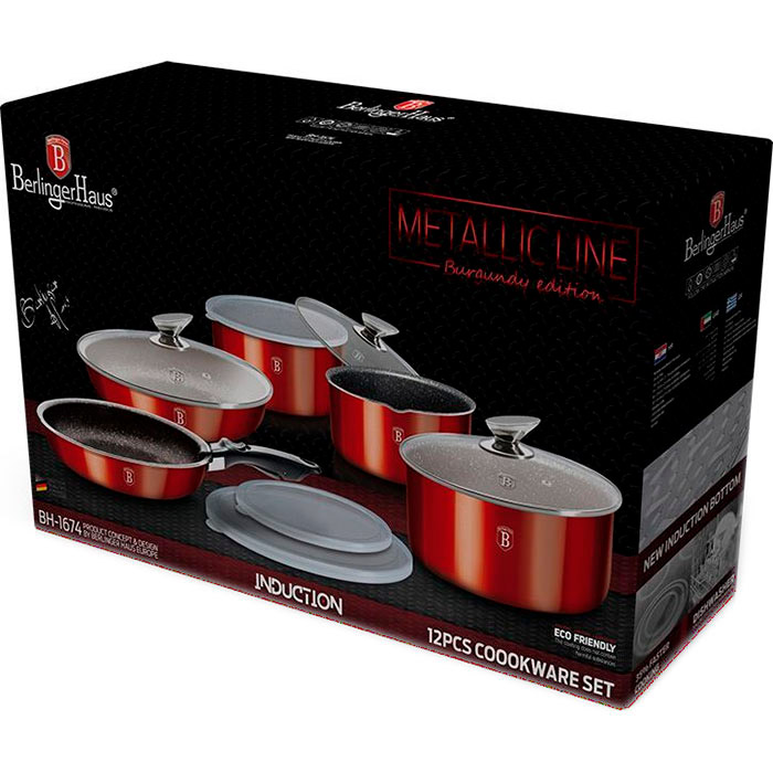 Набор посуды BERLINGER HAUS 12 предметов (BH 1674) Посуда в наборе сковорода
