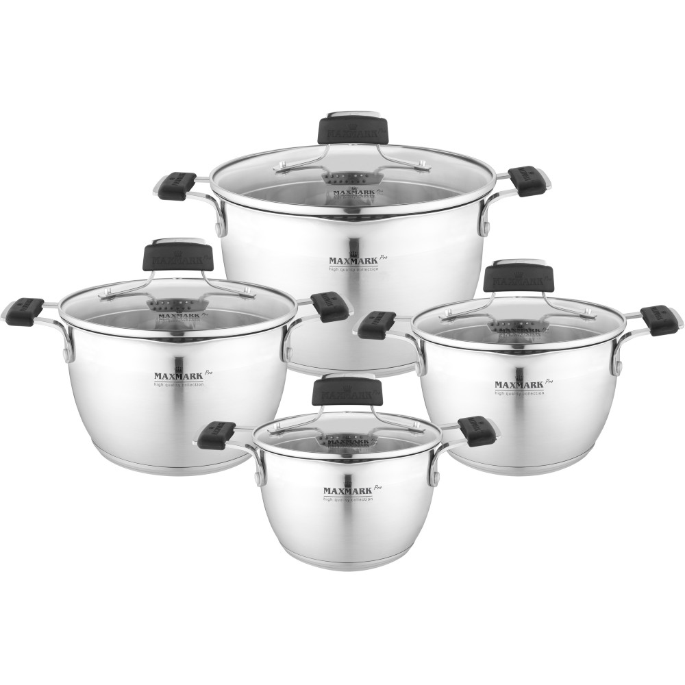 Набір каструль MAXMARK 1.5+2+3+5 л (MK-VS5408LG) Набір каструль MAXMARK 1.5+2+3+5 л (MK-VS5408LG)