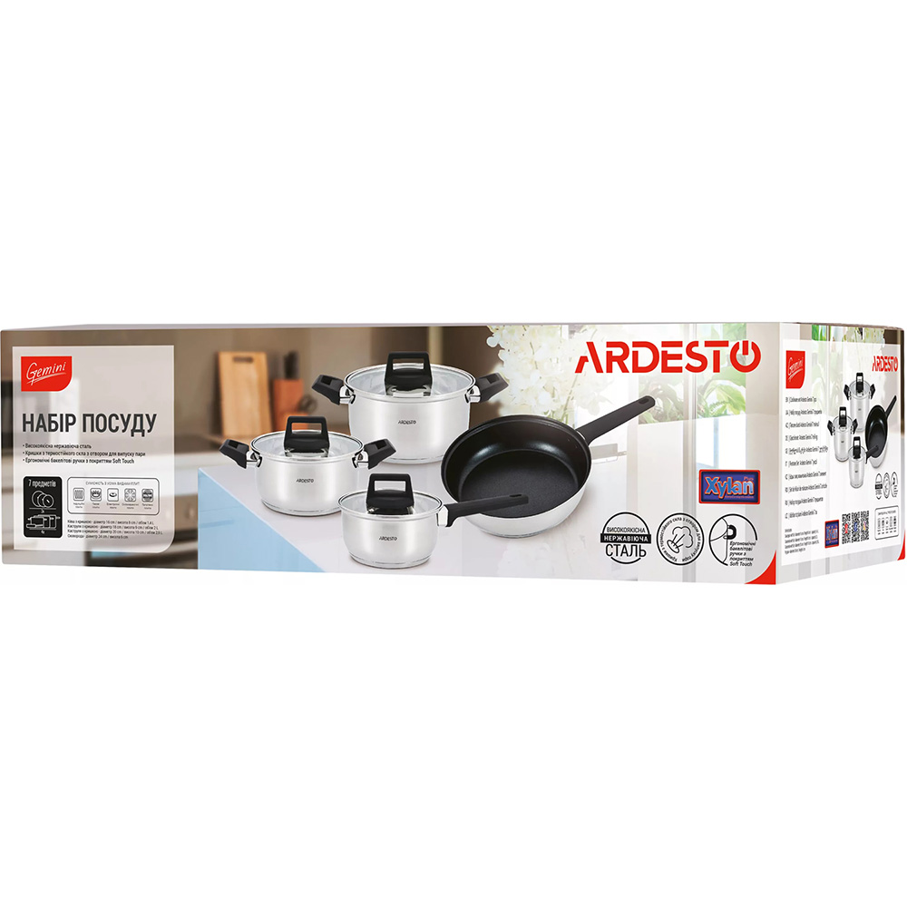 Фото 14 Набір посуду Ardesto Gemini Piemonte 7 пр. (AR3507G)