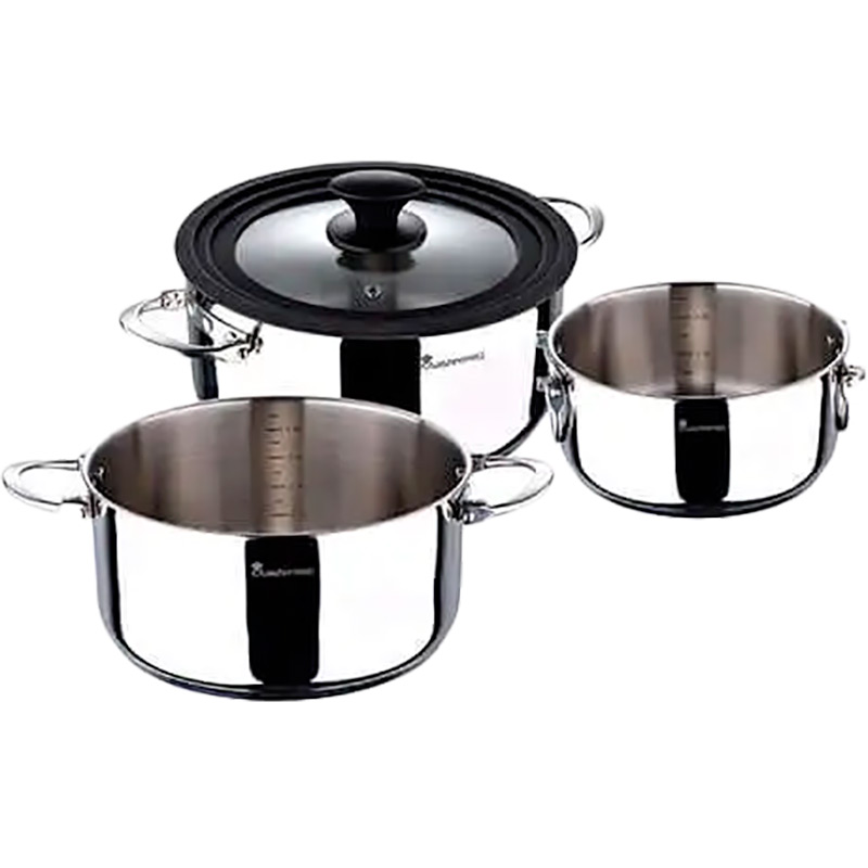 Набір каструль MASTERPRO Foodies collection 1.5+2.9+5.5 л (BGMP-2160) Набір каструль MASTERPRO Foodies collection 1.5+2.9+5.5 л (BGMP-2160)