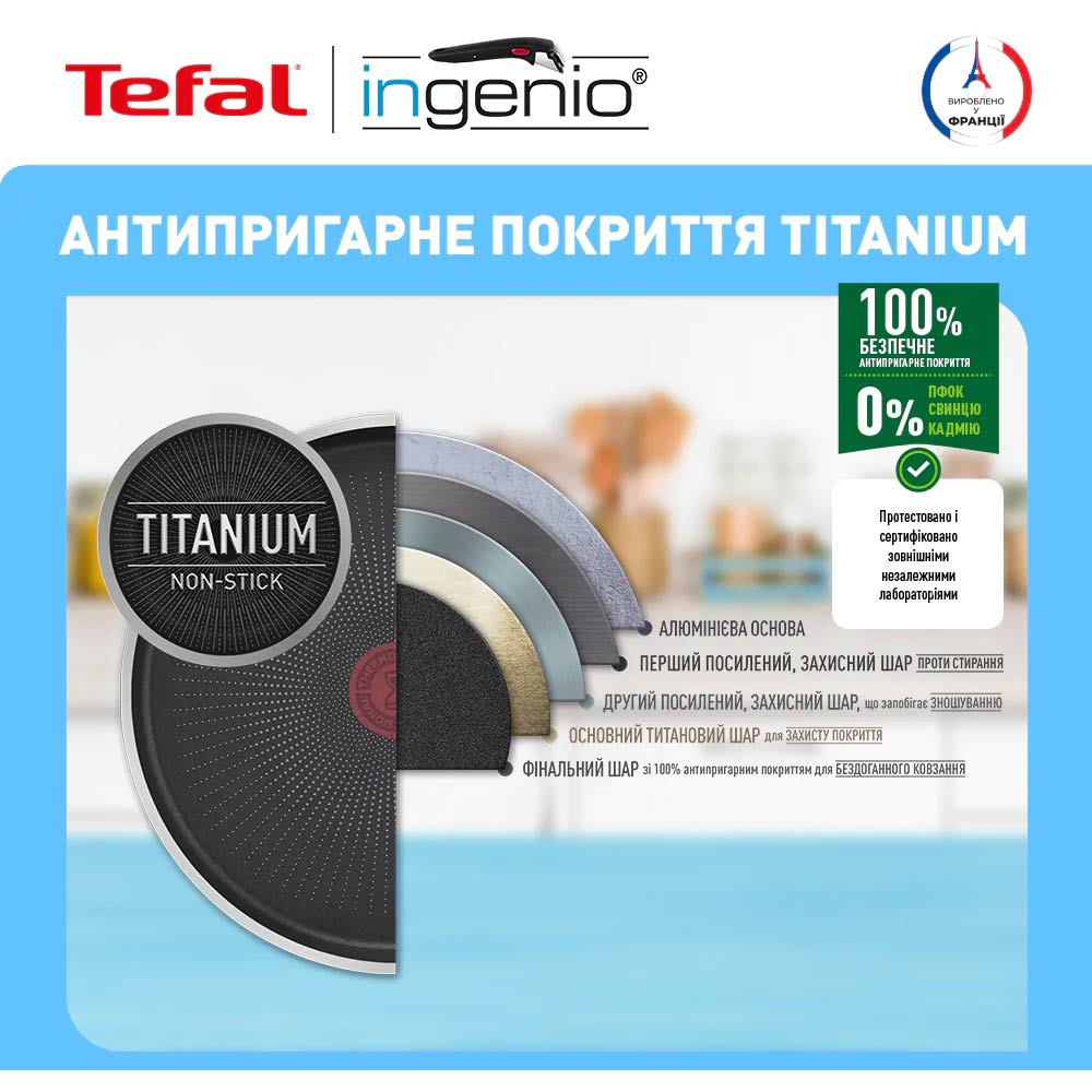 У Фокстрот Набір посуду TEFAL Ingenio Easy Cook & Clean 10 пр. (L1539053)