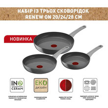 Набір сковорідок TEFAL Renew On 20+24+28 см (C4279132)