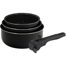 Набор ковшей BERGNER Click&Cook 1.5+2.1+3 л Black  (BG-31602-BK)