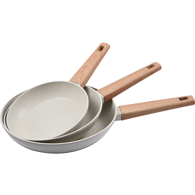 Набір сковорідок BERGNER Naturally 18+22+26 см White (BG-34741-CR)