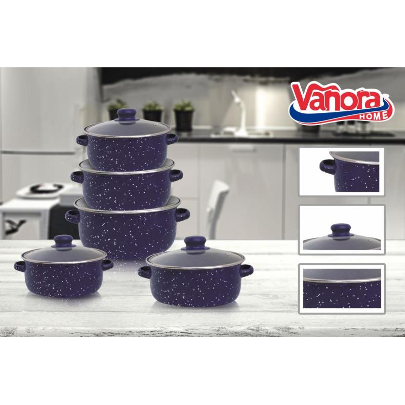 Набор кастрюль VANORA ZORA 10 пр Blue (VN-E-C538) Посуда в наборе кастрюля