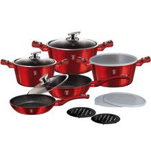 Набір посуду BERLINGER HAUS Metallic Line Burgundy Edition 13 ін. Red (BH-7030)