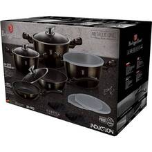 Набор посуды BERLINGER HAUS Metallic Line Shiny Black Collection 13 пр. (BH-7032)