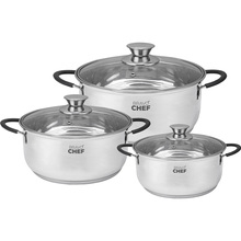 Набор кастрюль BRAVO CHEF Safran 6 пр (BC-6002)