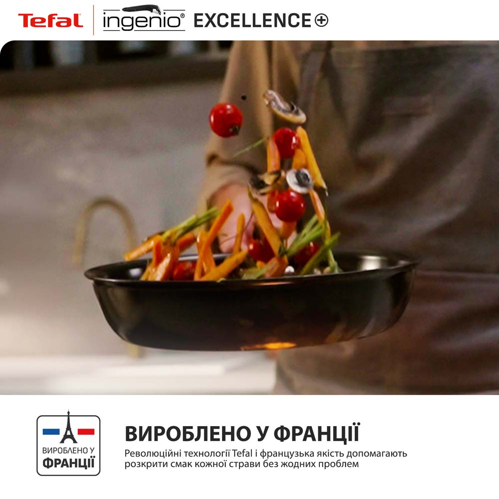 У Фокстрот Набір сковорідок TEFAL Ingenio Exсellence+ 24+28 см 3 ін (P0009553)