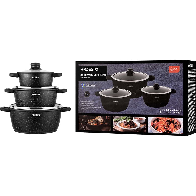 Фото 16 Набір каструль ARDESTO Gemini Anzio 6 пр. (AR1906AS)
