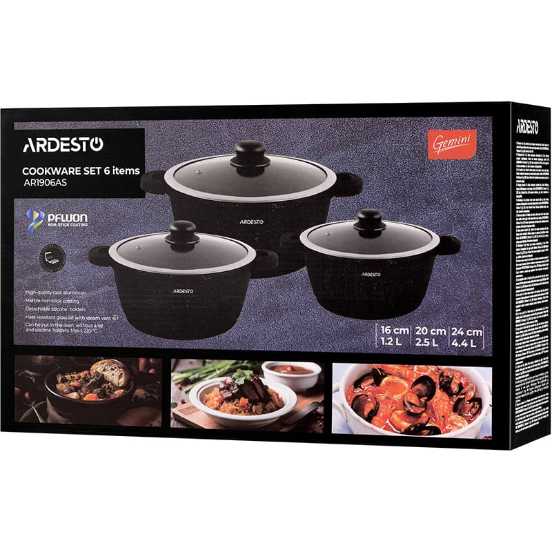 Фото 17 Набір каструль ARDESTO Gemini Anzio 6 пр. (AR1906AS)