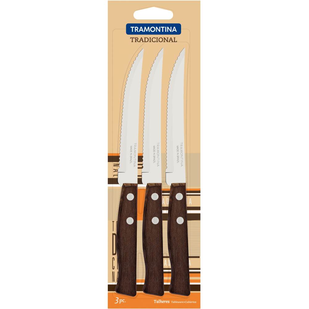 Набор ножей для стейка TRAMONTINA TRADICIONAL для стейка 3шт (22200/305) Материал нержавеющая сталь