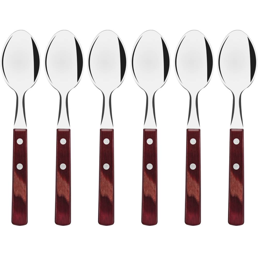 Набор чайных ложек TRAMONTINA POLYWOOD 6 пр. красное дерево (21107/670)