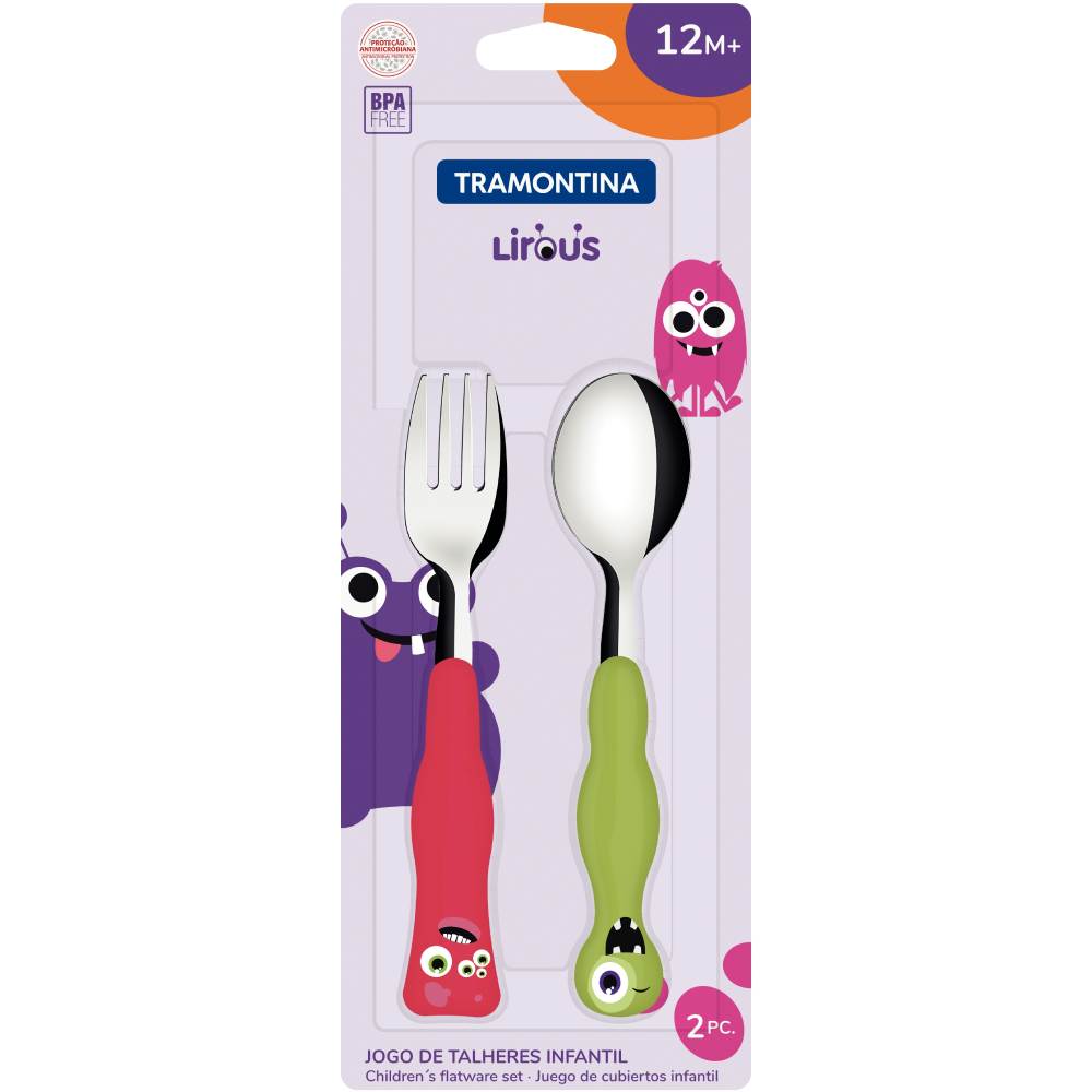 Детский набор столовых приборов TRAMONTINA Baby Lirous X2 (23797/909) Материал нержавеющая сталь