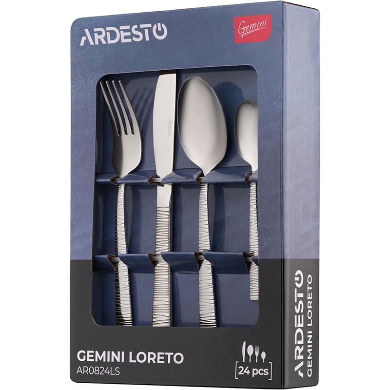 Внешний вид Набор столовых приборов ARDESTO Gemini Loreto 24 пр (AR0824LS)