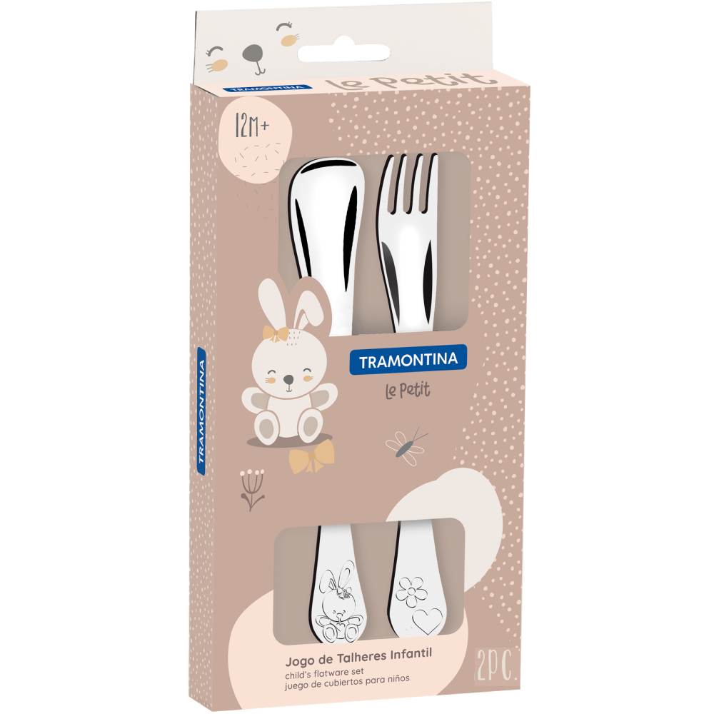 Набір дитячих столових приборів TRAMONTINA BABY Le Petit pink 2 пр. (66973/015) Матеріал нержавіюча сталь
