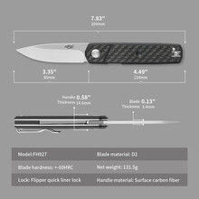 Ніж складаний GANZO Firebird Black Carbon (FH927-CF)