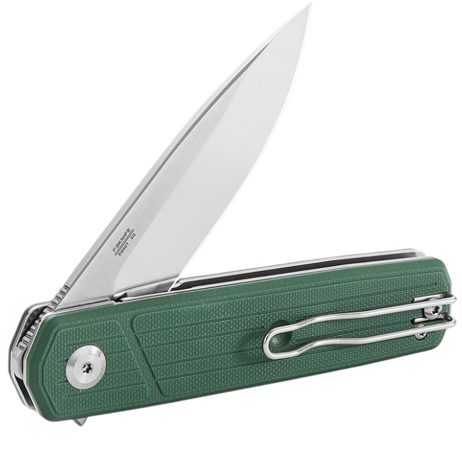 Нож складной GANZO Firebird Green (FH927-GB) Дополнительно стальная клипса; насечки на обухе для упора пальца; шариковый подшипник; удобное ношение на поясе, в кармане или на рюкзаке